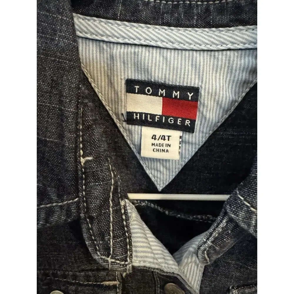 Tommy Hilfiger Girls Vintage Y2K 2003 Denim Dress Size 4T